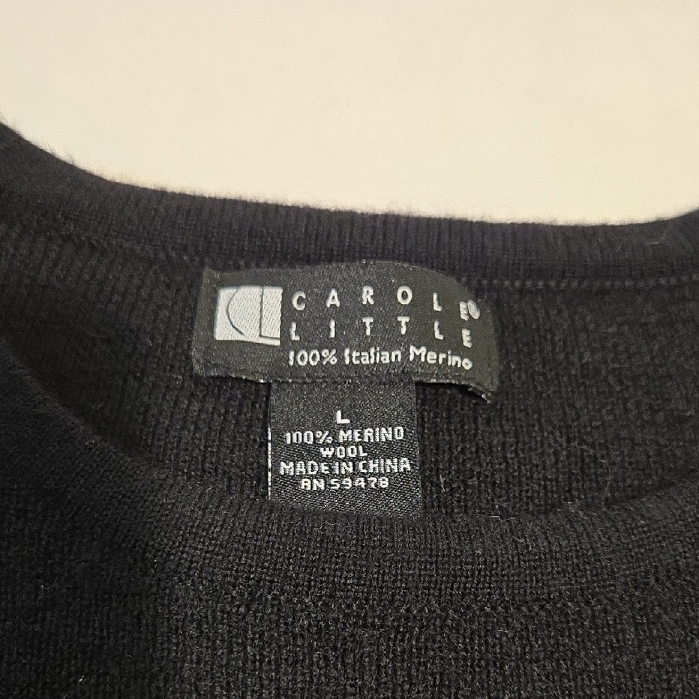 Carole Little Black Sweater with Colorful Mushroom Design - Picture 2 of 7